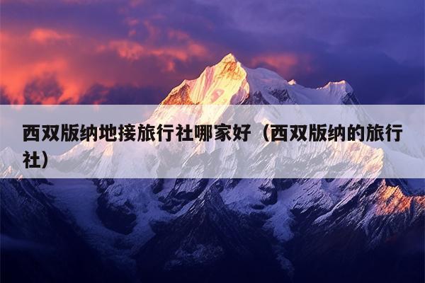 西双版纳地接旅行社哪家好（西双版纳的旅行社）