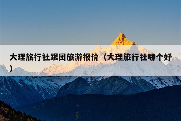 大理旅行社跟团旅游报价（大理旅行社哪个好）