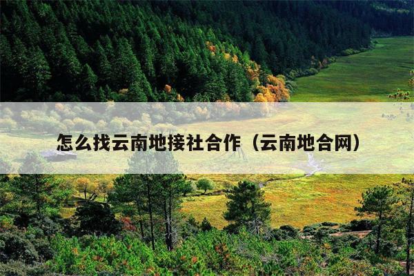 怎么找云南地接社合作（云南地合网）