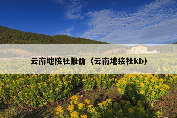 云南地接社报价（云南地接社kb）