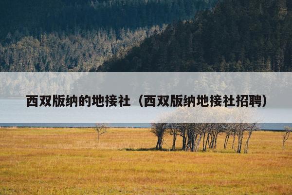 西双版纳的地接社（西双版纳地接社招聘）