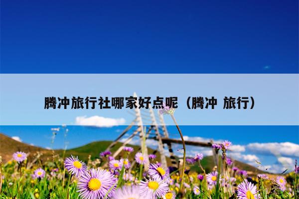 腾冲旅行社哪家好点呢（腾冲 旅行）
