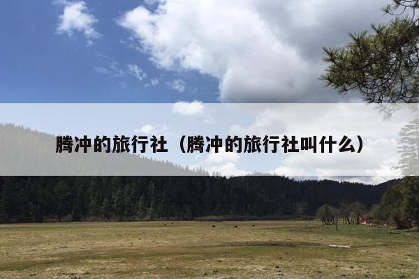 腾冲的旅行社（腾冲的旅行社叫什么）