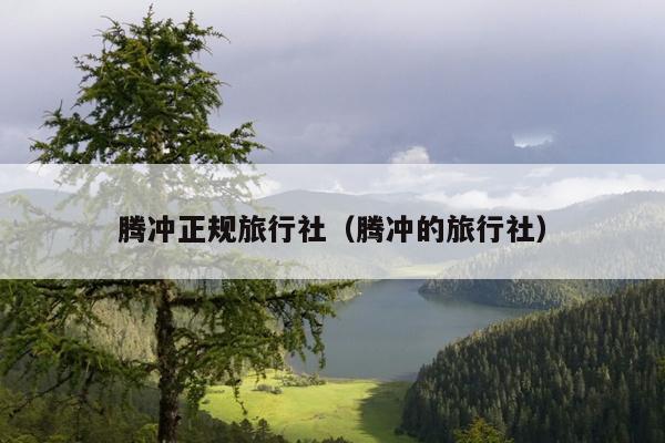 腾冲正规旅行社（腾冲的旅行社）