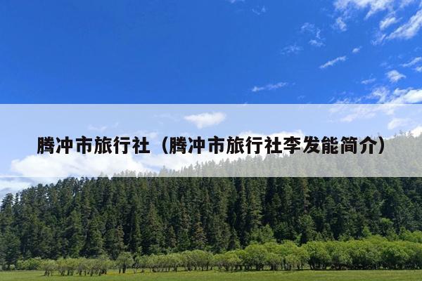 腾冲市旅行社（腾冲市旅行社李发能简介）
