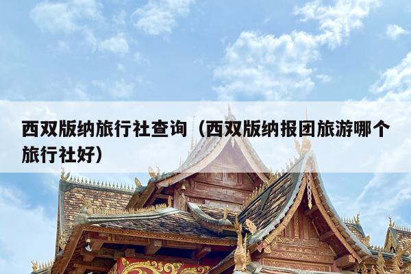 西双版纳旅行社查询（西双版纳报团旅游哪个旅行社好）