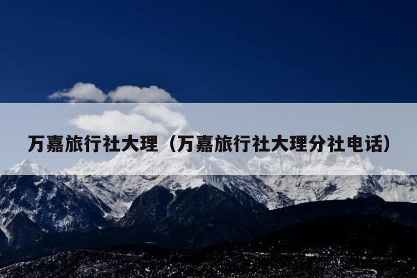 万嘉旅行社大理（万嘉旅行社大理分社电话）