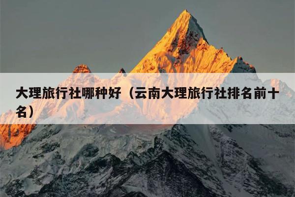 大理旅行社哪种好（云南大理旅行社排名前十名）